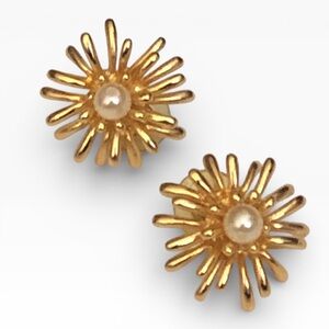 Joan Rivers Faux Pearl Starburst Pierced Earrings
